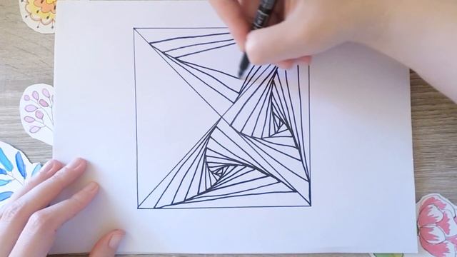 How to Draw Spiral Optical Illusion - Easy Zentangle Pattern Tutorial \ 5 min Drawing Idea смотреть онлайн