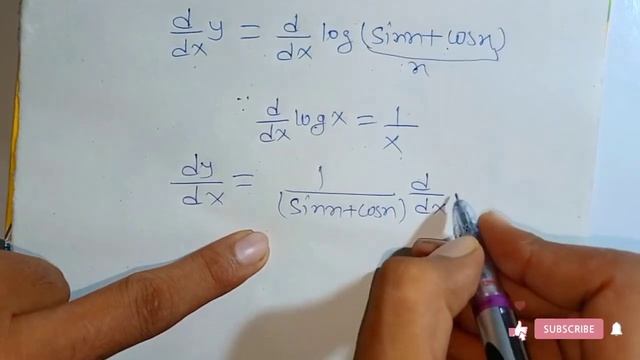 if y = log(sinx+cosx) find dy/dx. Differential. смотреть онлайн