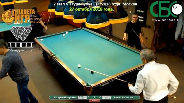 Шварцкопп - Белоусов. 2 этап VII тура Кубка СБС 2018 года. смотреть онлайн
