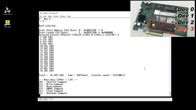 Design Gateway - NVMe IP core with PCIe Switch on Xilinx KCU105 смотреть онлайн
