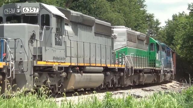 W&LE 7374 leads a SD40-2 4 pack on Carey stone train смотреть онлайн