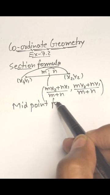 Section  Formula And Mid Point  Formula #viral #cordinategeometry #maths #shortvideo #yoitubeshorts