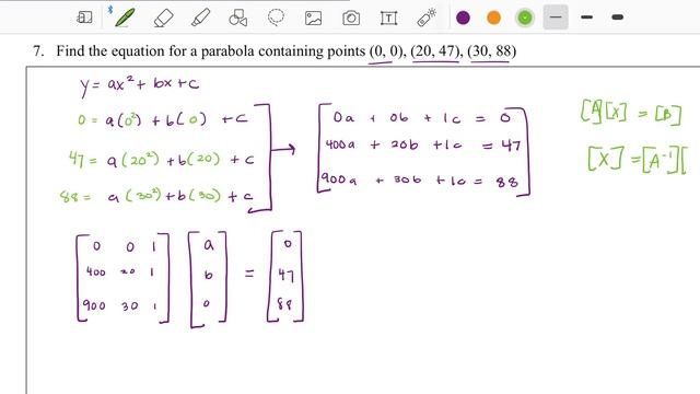 Using Matrices to Find Equation of a Parabola смотреть онлайн