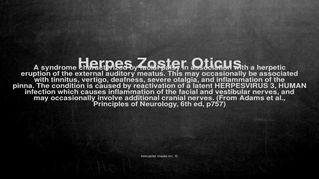 Medical vocabulary: What does Herpes Zoster Oticus mean смотреть онлайн