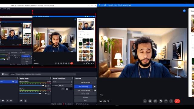 How to record your screen and your camera with a fake background - OBS Studio смотреть онлайн