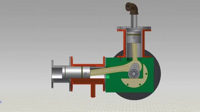 model Stirling engine make by Inventor смотреть онлайн