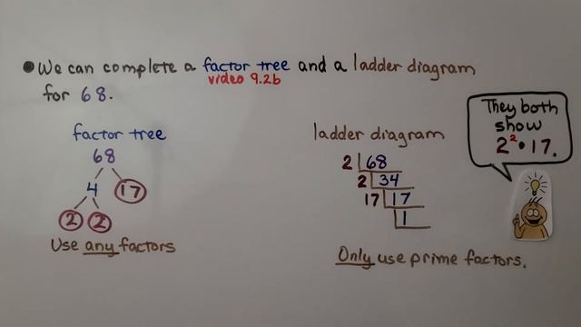 6th Grade Math 9.2c, Prime Factorization Using a Ladder Diagram смотреть онлайн