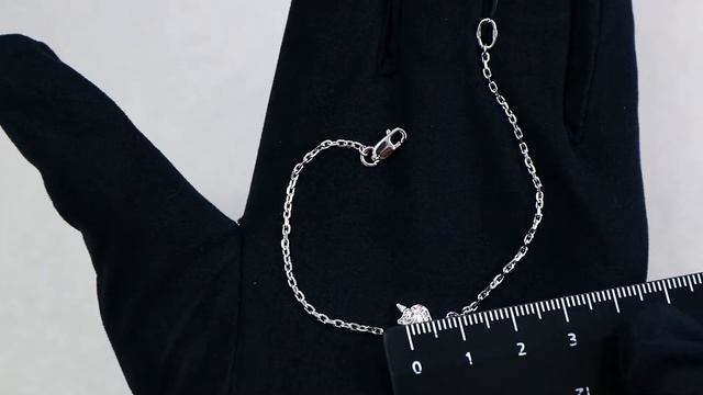 Серебряный браслет AQUAMARINE с фианитом А74514БВД смотреть онлайн