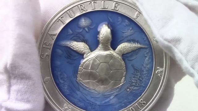 🐢 SEA TURTLE 🐢 REVIEW - Underwater World - 3 Oz Silver Coin - Barbados 2018