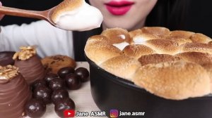 ASMR CHOCOLATE DESSERTS *S'MORES DIP, CHOCOLATE MARSHMALLOW 스모어딥, 초콜릿 마쉬멜로우 먹방 EATING SOUNDS