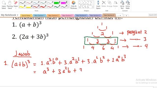 Pemangkatan Aljabar Pangkat 3 Segitiga Pascal #1