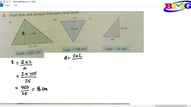 Pembahasan Latihan 8 Halaman 97 Matematika GAP kelas 4 SD // Menentukan Luas segitiga смотреть онлайн