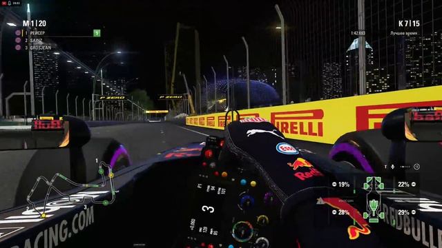 Карьера F1 2017 на 100% без помощников. Ночной Гран При Сингапура. смотреть онлайн