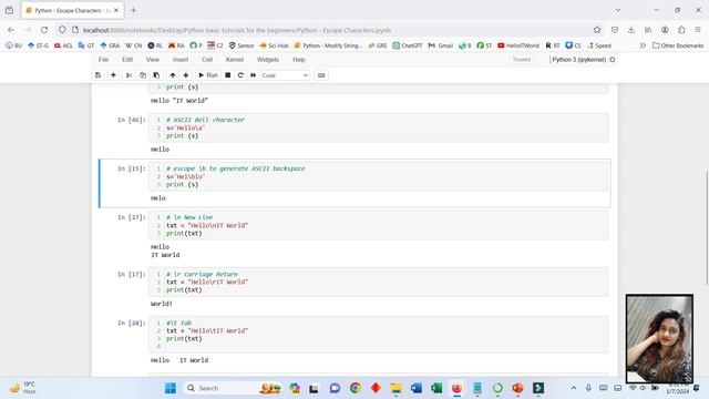 What are the Python Escape Characters and their explanation : Class - 10 смотреть онлайн