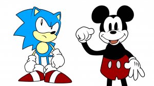 Как Нарисовать Соника и Микки Мауса