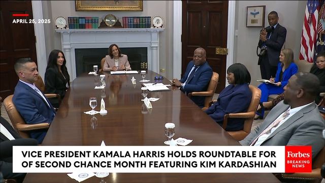 VP Kamala Harris Holds 'Second Chance Month' Event At White House Featuring Kim Kardashian смотреть онлайн