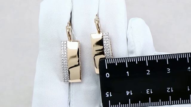 Золотые серьги Красносельский ювелир с фианитом РСд3485 смотреть онлайн