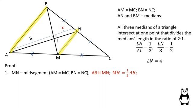 Properties Of Median Of A Triangle. Geometry Video.