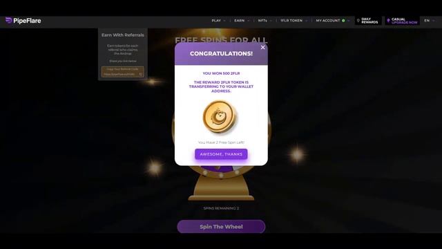 ИСПОЛЬЗУЮ БЕСПЛАТНЫЕ ВРАЩЕНИЯ PipeFlare