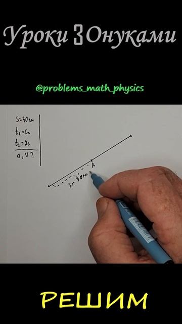 Как определить начальную скорость и ускорение движения шарика по наклонной плоскости?#shorts