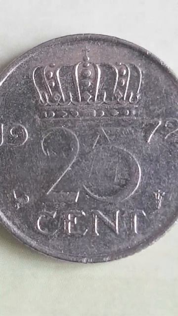 Queen Juliana 25 Cent 1972 Nederland.