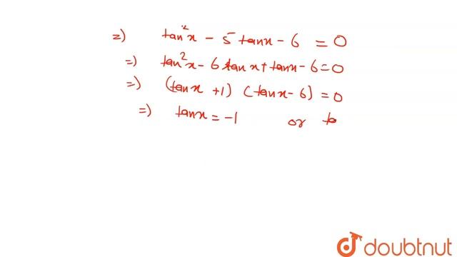 General solution of sin^(2) x-5 sin x cos x -6 cos^(2)x=0 is | 12 | TRIGONOMETRIC EQUATIONS | MA... смотреть онлайн