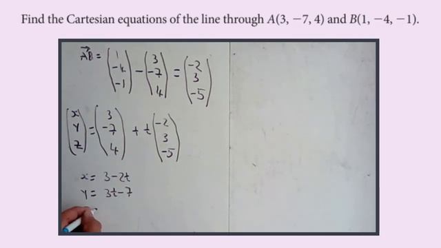 Cartesian equations of 3D line given 2 points смотреть онлайн