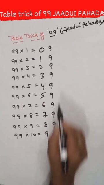 TABLE TRICK OF 99 JAADUI PAHADA #maths #subscribe #teacher #viral #like #guruji смотреть онлайн