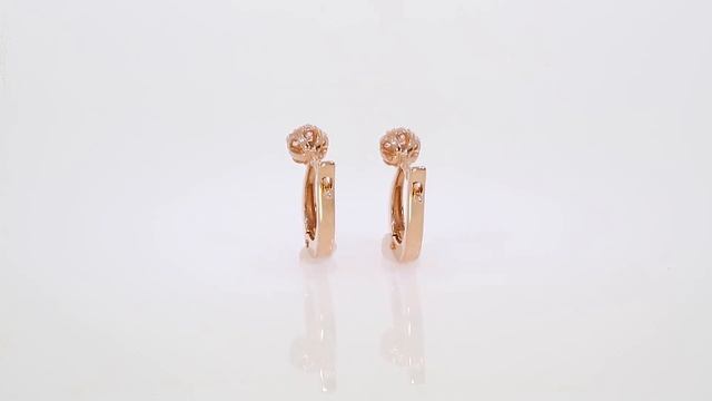 Золотые серьги с фианитами, артикул 420293 смотреть онлайн