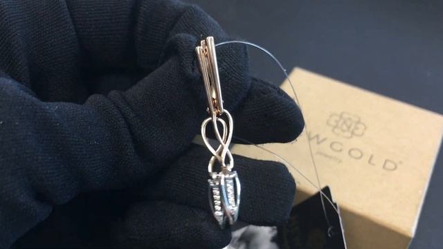 !Серьги 096514 из красного золота 585 пробы с фианитами смотреть онлайн
