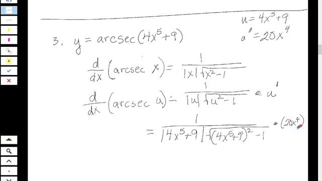 Derivatives of inverse trig functions