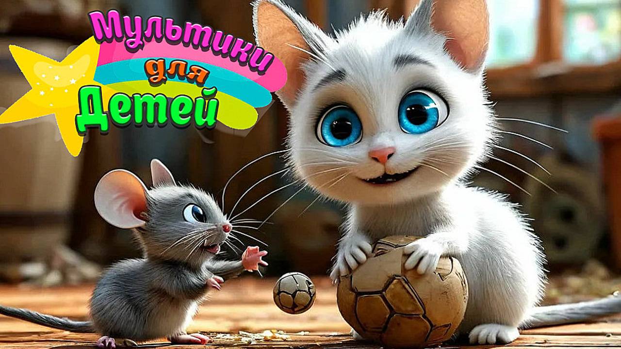 Кошка играет с мышкой+ Весёлые Песенки Детям + Мультики для Детей + Весёлая Игра Кошки с Мышкой смотреть онлайн