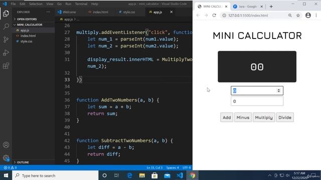 Mini Project Basic Calculator Part 4 | HTML + CSS + JS Complete Course смотреть онлайн
