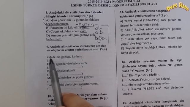 5.Sınıf Türkçe 2.Dönem 2.Yazılı Soruları 2019 | Türkçe 5.Sınıf 2.Dönem 2.Yazılı смотреть онлайн