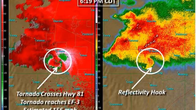 UPDATE: Radar Loop of the 5/31/13 El Reno EF-5 Tornado смотреть онлайн