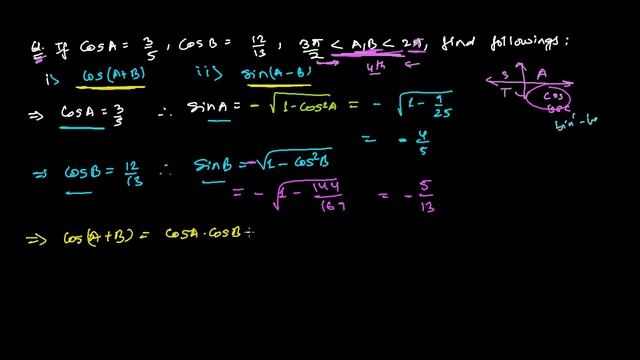 Finding Trigonometric Ratios Cos (A+B) & Sin (A-B) in 4th Qaudrant смотреть онлайн