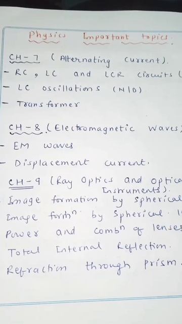 Important Topics For Class 12th#ch-7,8&9#physics#utubeshorts#by PRAVEEN VICTORY ✌️