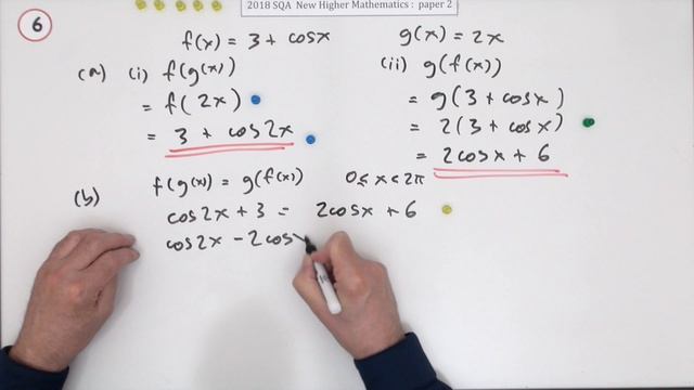 2018 SQA Higher Mathematics Paper 2: 6 Double Angle Equation