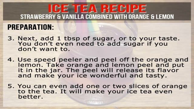 Ice Tea Recipe -- Strawberry & Vanilla Combined With Orange & Lemon смотреть онлайн