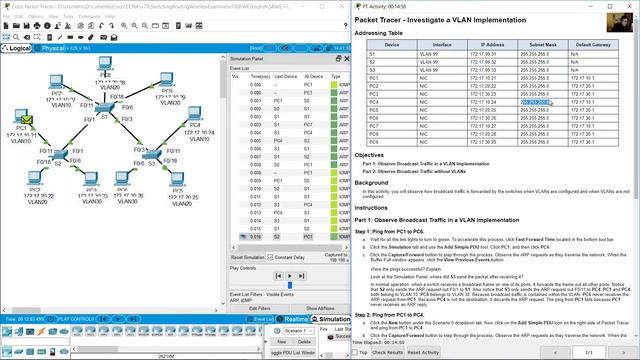 3.2.8 Packet Tracer - Investigate a VLAN Implementation смотреть онлайн
