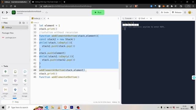 Insert Element At The Bottom Of Stack | Data Strucuture And Algorithm With JavaScript Day 4 смотреть онлайн