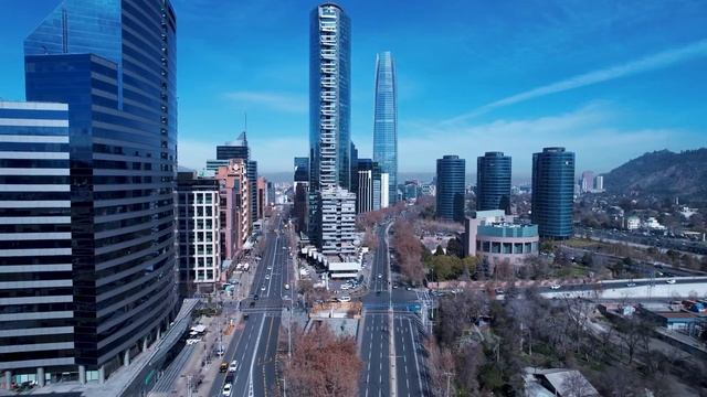 Cityscape of Santiago capital city of Chile South America country смотреть онлайн