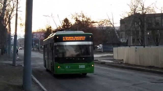 (г. Харьков) ЛАЗ Е183А1 №3408 (маршрут 13)