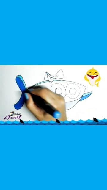 🐬Baby Shark Drawing Baby Shark for kids🐋 смотреть онлайн