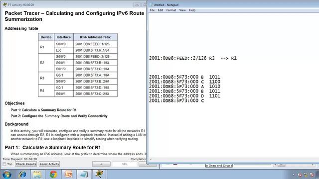 Packet Tracer 6.4.2.4 Calculating and Configuring an IPv6 Route Summarization Instructions - CCNA 2 смотреть онлайн