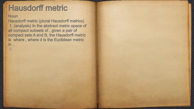 What does Hausdorff metric mean? смотреть онлайн