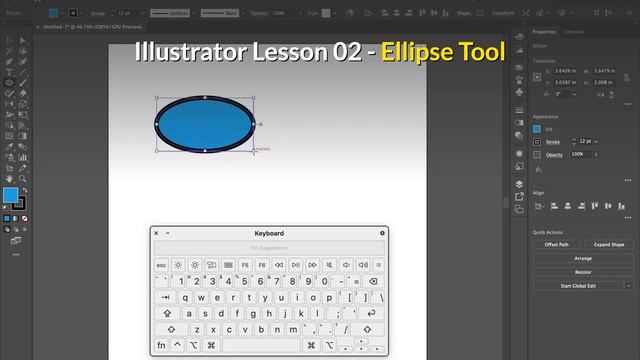 Adobe Illustrator Lesson 02 Ellipse Tool смотреть онлайн