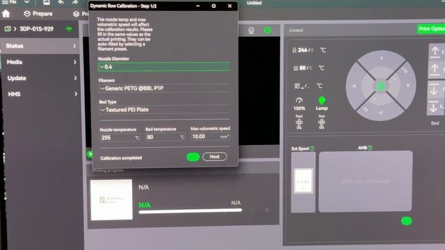 Bambu Lab P1P Dynamic Flow Calibration смотреть онлайн