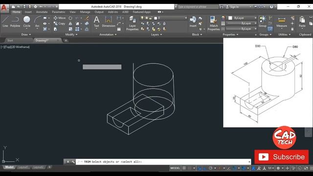 AutoCAD Isometric Drawing || CAD Tech смотреть онлайн