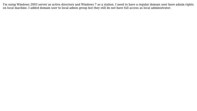 Domain user not having admin rights on local machine смотреть онлайн
